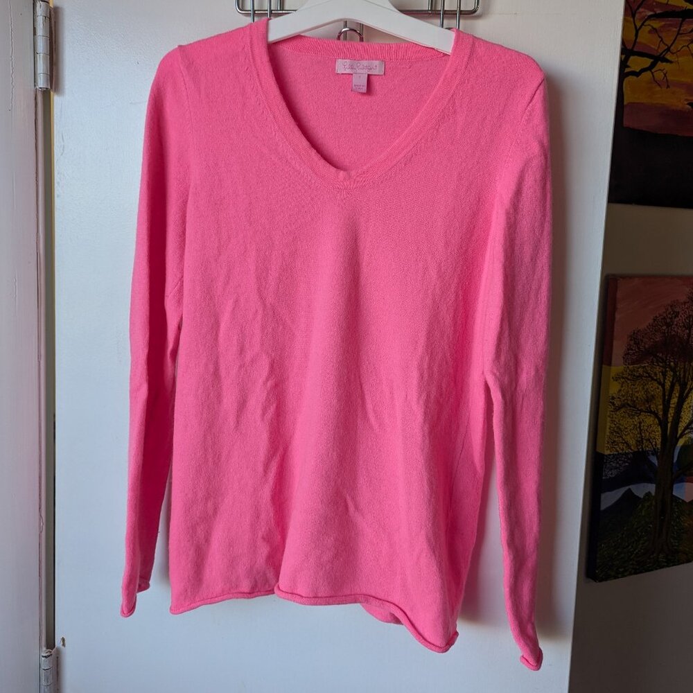 Lilly Pulitzer Hot Pink Cashmere Sweater Size Small